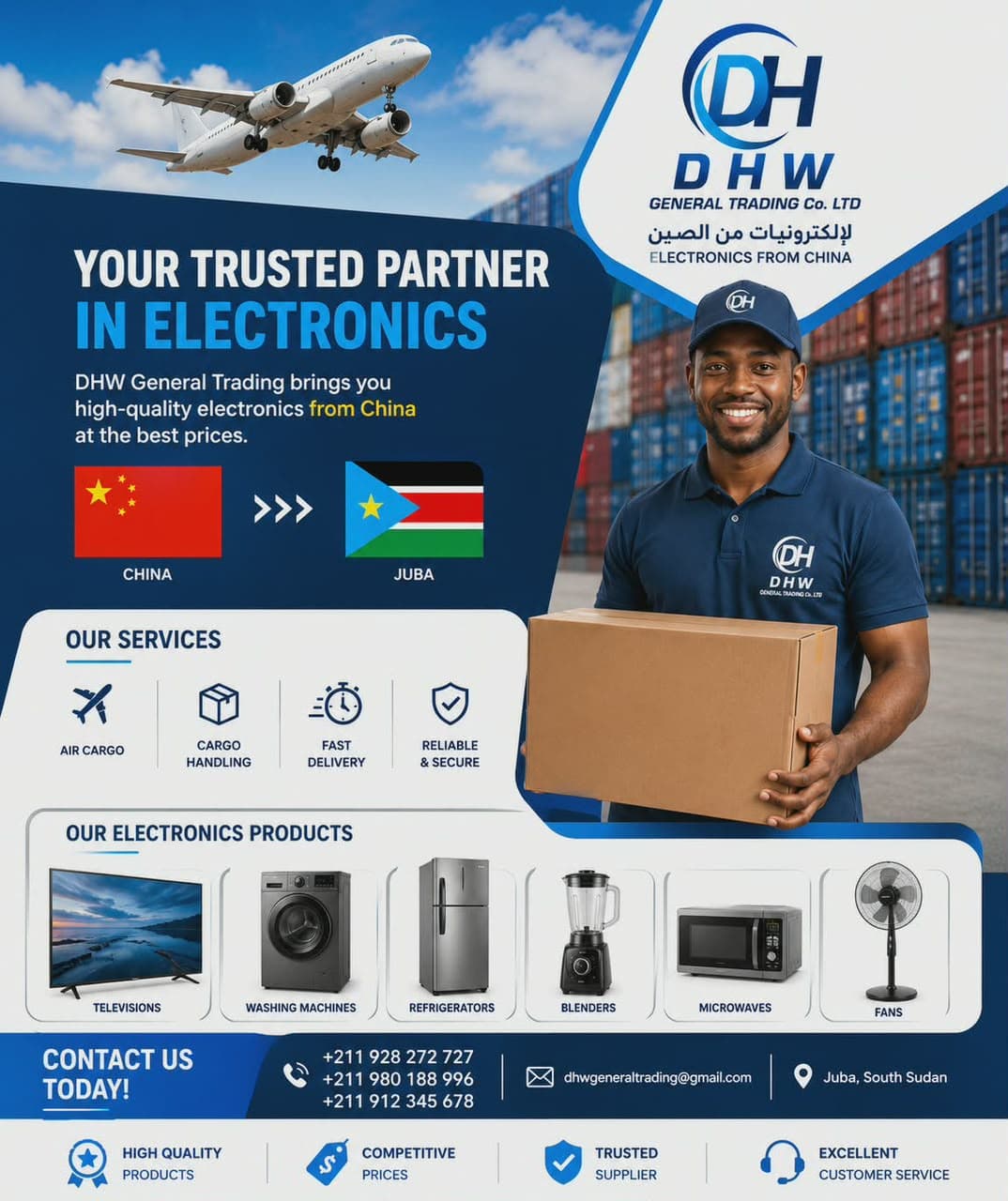D.H.W logistics team coordinating cargo from China to Juba